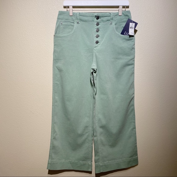 NWT GAP High Rise Wide Leg Button Up Cropped Pant | 8 - Picture 3 of 7